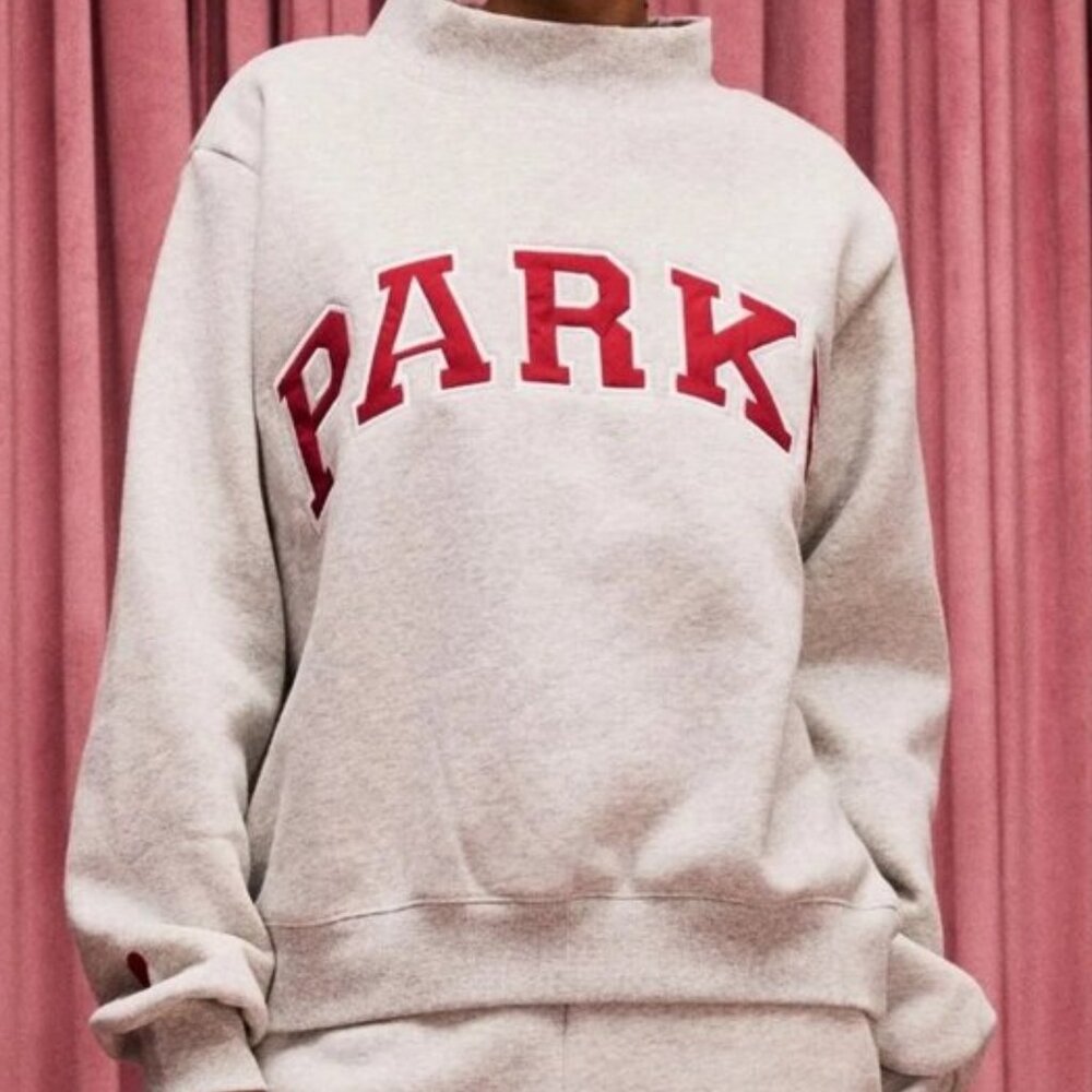 PARKE Grey Valentine's Varsity Mockneck 🤍💗